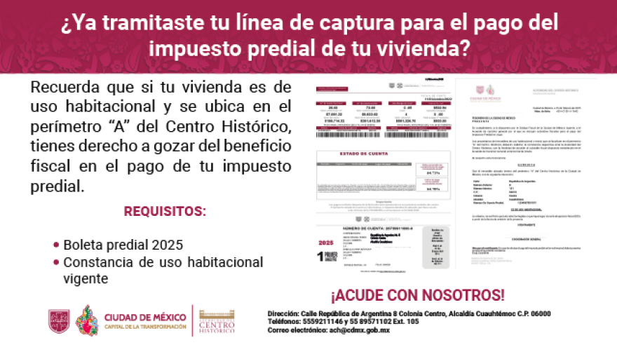 Línea de captura para el pago del impuesto predial